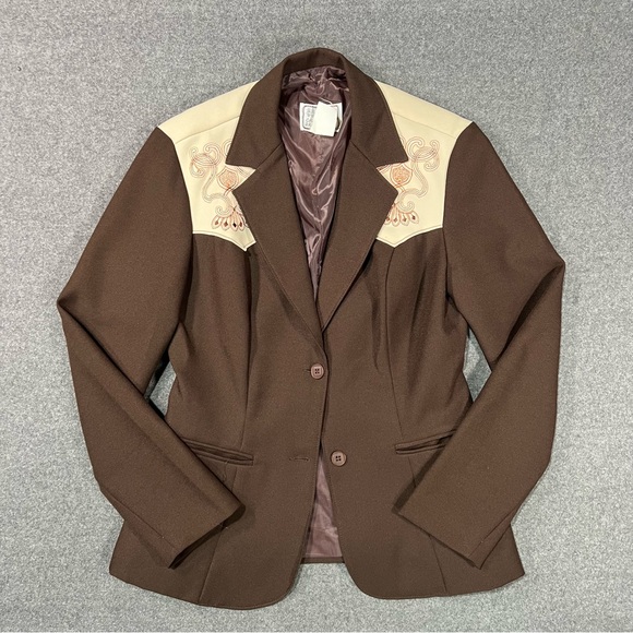 H Bar C Jackets & Blazers - VTG H Bar C California Ranchwear Embroidered Yoke Western Sport Coat Women’s 10